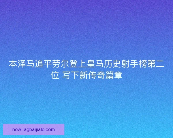 本泽马追平劳尔登上皇马历史射手榜第二位 写下新传奇篇章